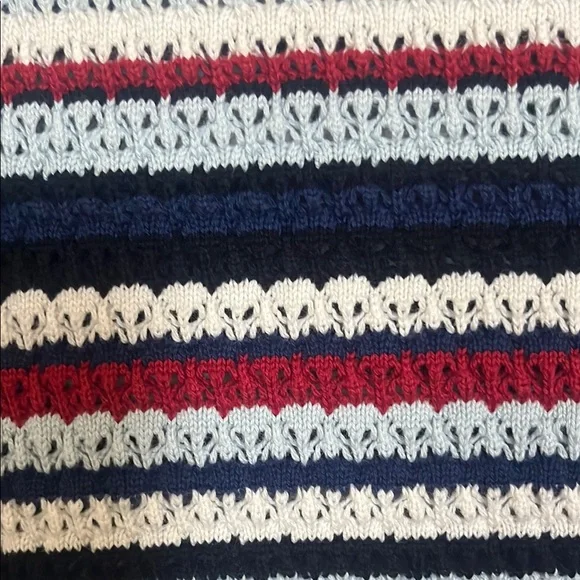 Uniqlo Red and White Crewneck Top with Nautical Stripes - Picture 3 of 5